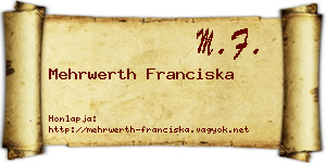 Mehrwerth Franciska névjegykártya